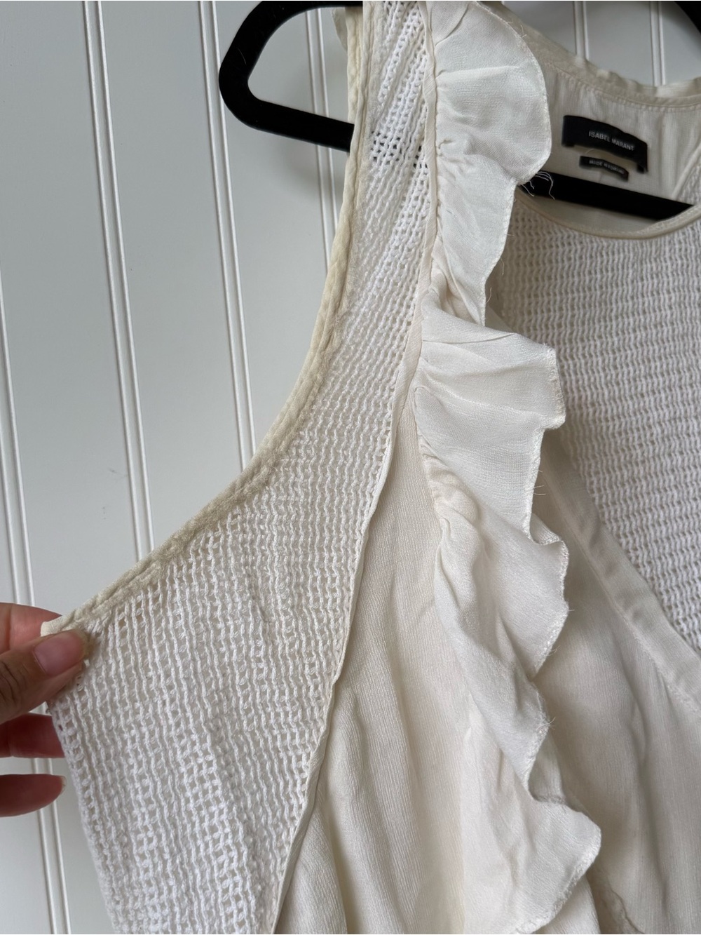 Isabel Murant Light Cream Ruffle Sleeveless dress - Picture 4 of 8